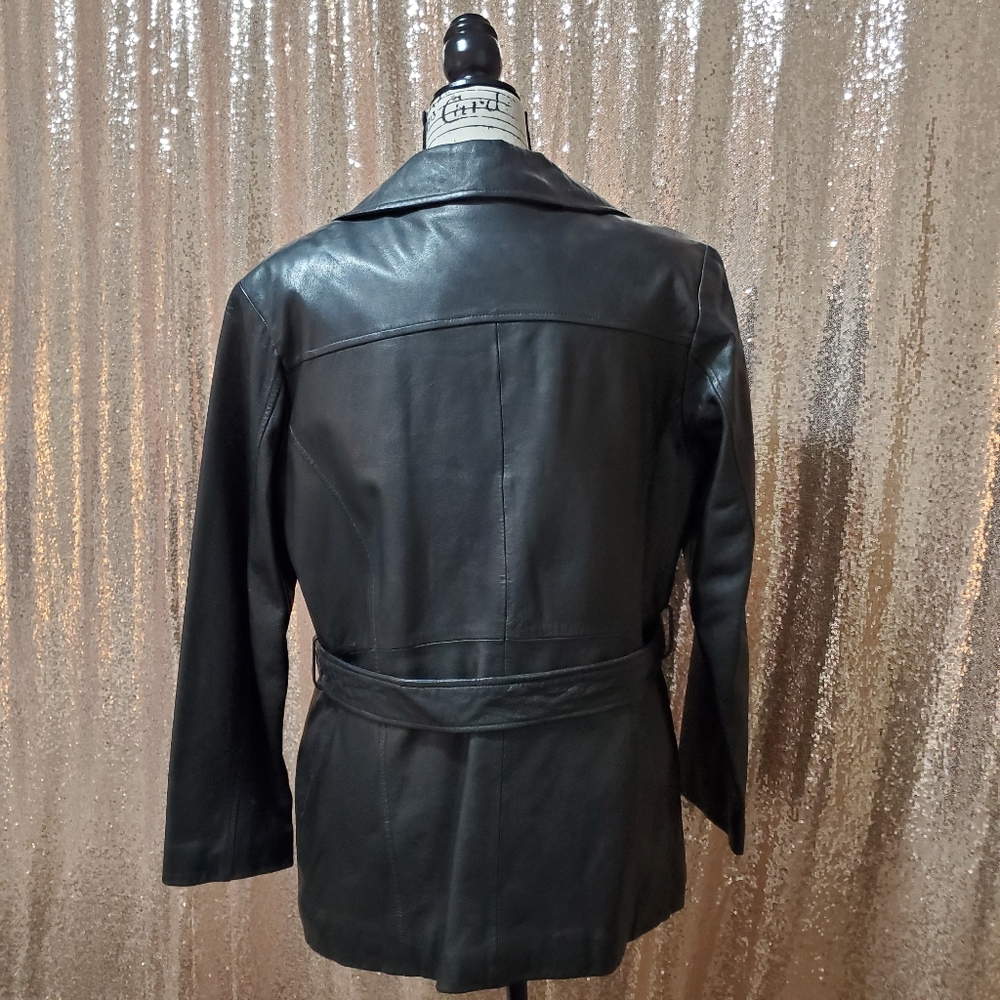 Wilsons Leather Women's Black Belted Jacket - Picture 4 of 9